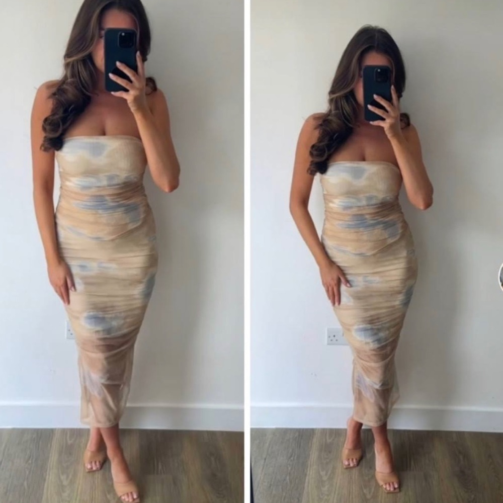 2 PIECE ZARA PRINTED TULLE SKIRT AND 
TULLE TOP MATCHING SET!